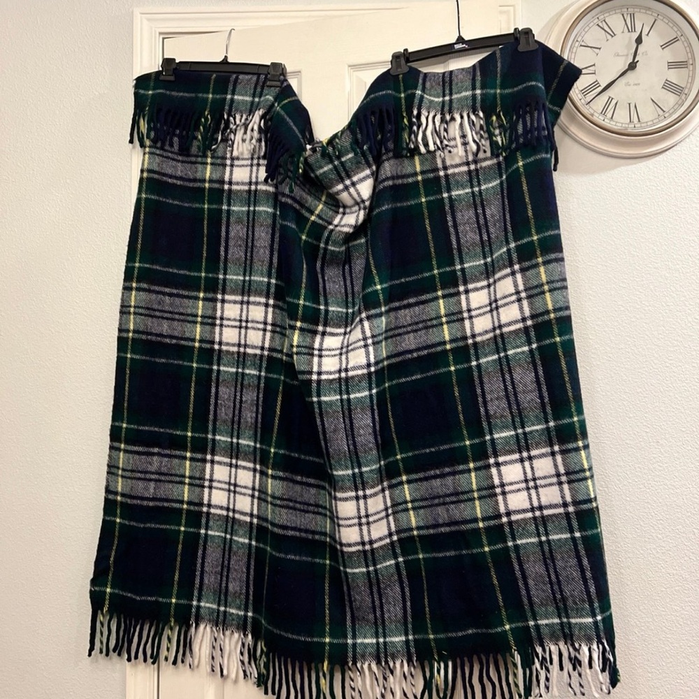 Troy Rode multi color plaid throw blanket